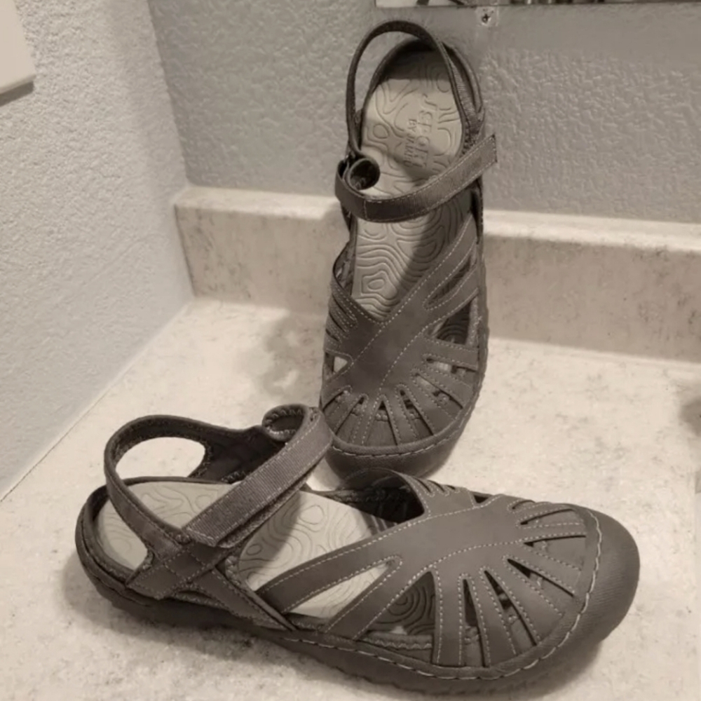 JSport by Jambu Womens Walking Comfort Sandals Grey Size 10M